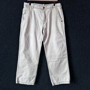 Timberland Mens Khaki Chino Pants Beige 100% Cotton Size 34x30